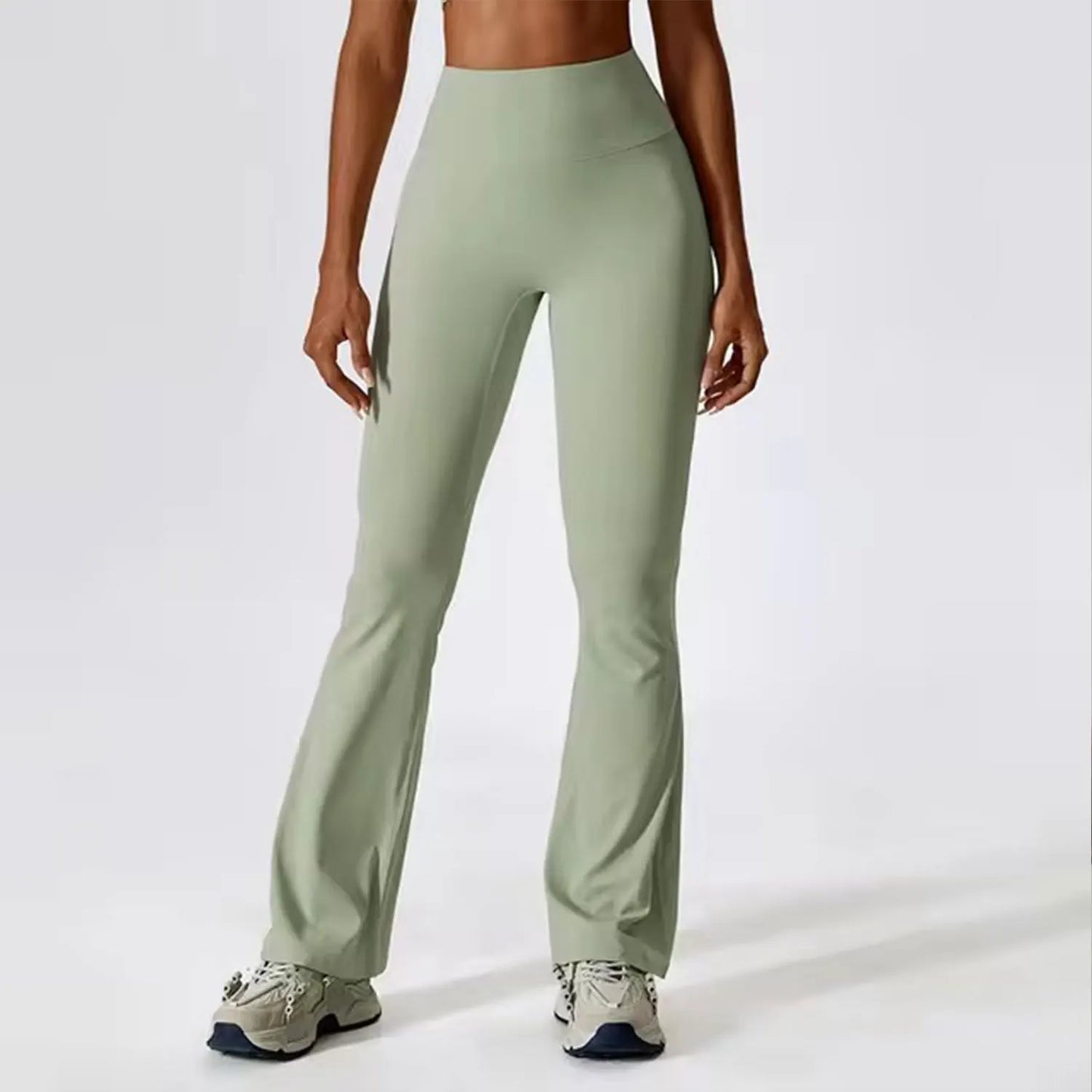 Woman wearing Meghan Naked Feel Flared Leggings